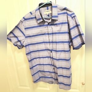 John Lennon brand Men's Blue Striped Shirt